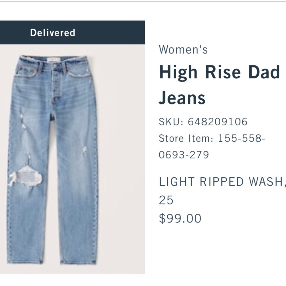 Abercrombie high rise dad Jean